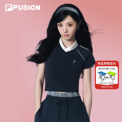 FILAFUSION斐乐女士针织短袖衫