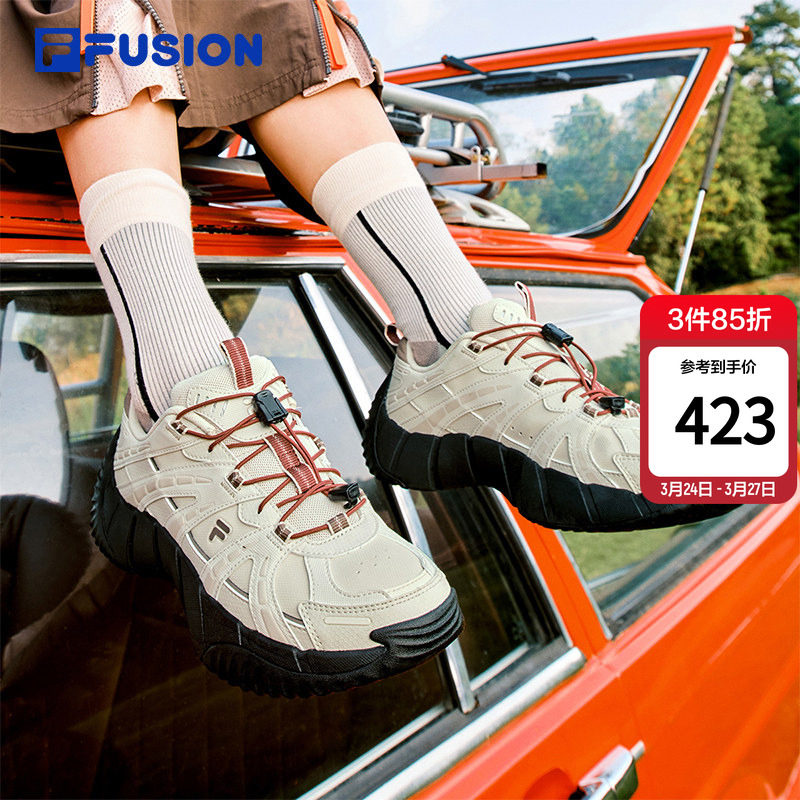 脊骨鞋2丨FILA FUSION斐乐女鞋登山鞋新款休闲鞋新年红色