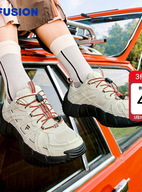 脊骨鞋2丨FILA FUSION斐乐女鞋登山鞋新款休闲鞋新年红色运动鞋子