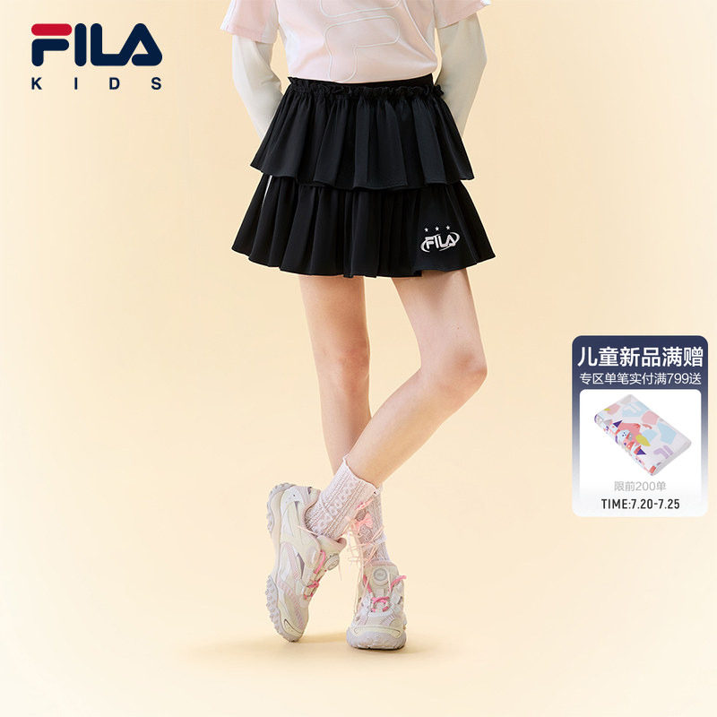 FILA KIDS斐乐童装女大童短裤2026秋季新款儿童舒适休闲梭织裙裤