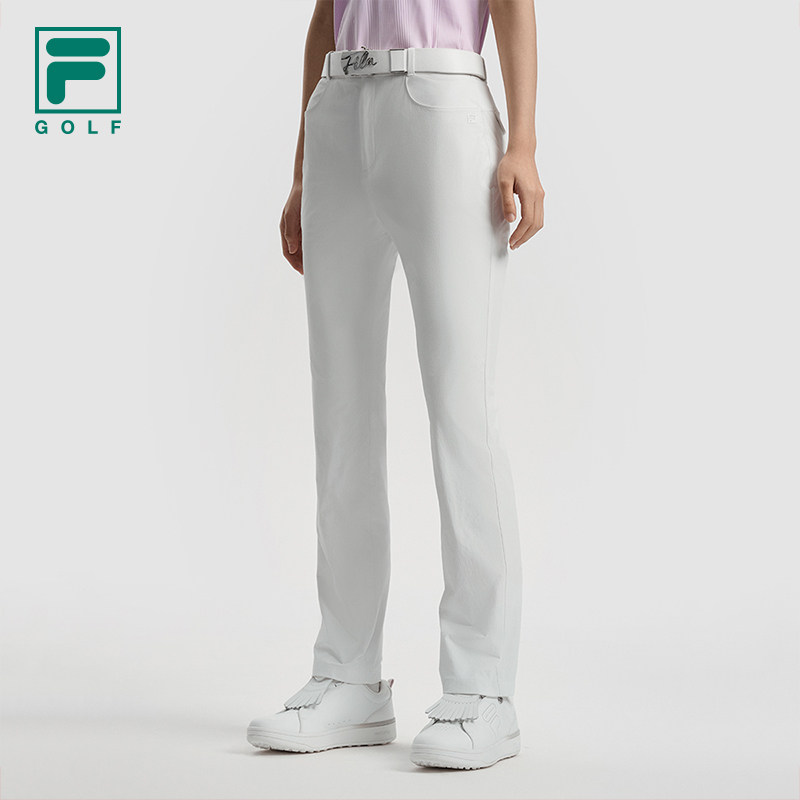 FILA 斐乐官方女士针织长裤2025秋新款高尔夫运动基础简约直