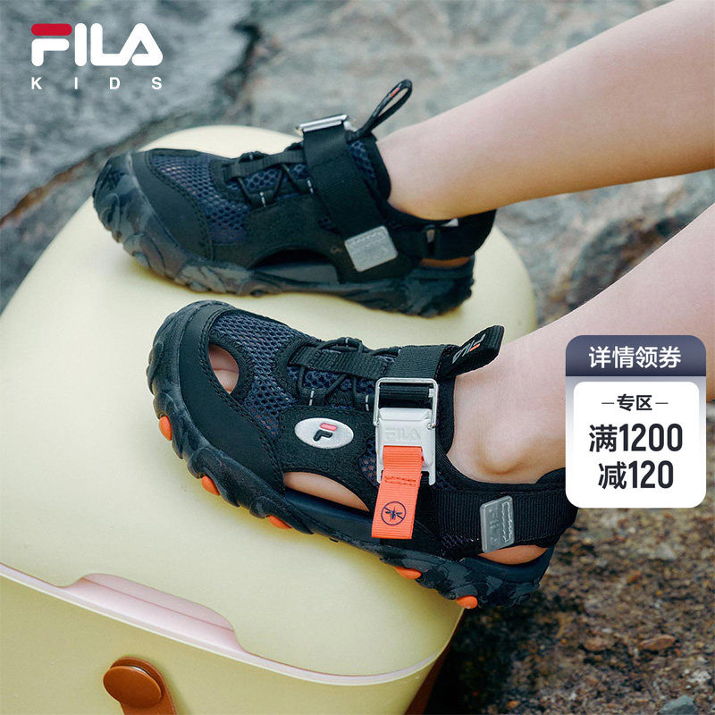 FILA KIDS斐乐童鞋儿童凉鞋2026夏季新款男女小童魔术贴包头鞋 - 实物图