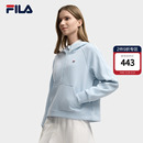 长袖 FILA 休闲插肩袖 时尚 上衣 斐乐官方女子连帽卫衣2025冬新款
