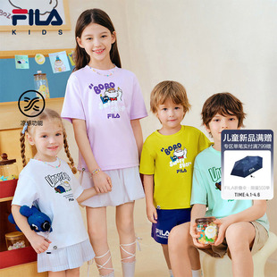 T恤夏新款 FILA KIDS斐乐童装 儿童纯棉短袖 上衣 男女童凉感透气半袖