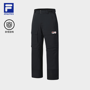 滑雪运动简约基础保暖直筒裤 FILA 2025冬新款 滑雪裤 斐乐官方男士