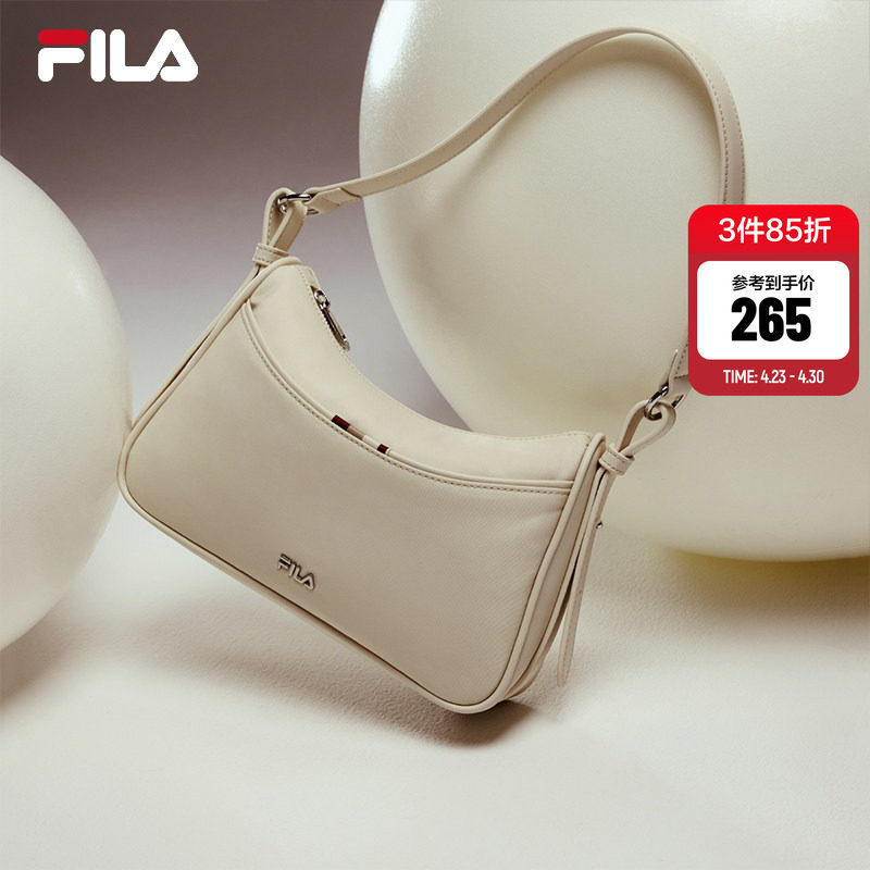 月牙包|FILA 斐乐官方女包挎包黑色时尚拉链休闲单肩包斜挎腋下包