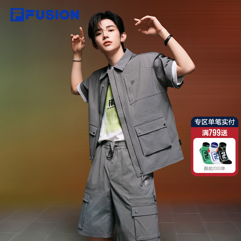 FILAFUSION斐乐男子短袖衬衫