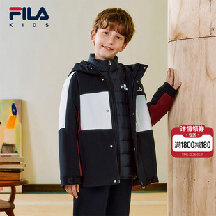 儿童梭织两件套外套 男大童羽绒服2026春新款 FILA KIDS斐乐童装