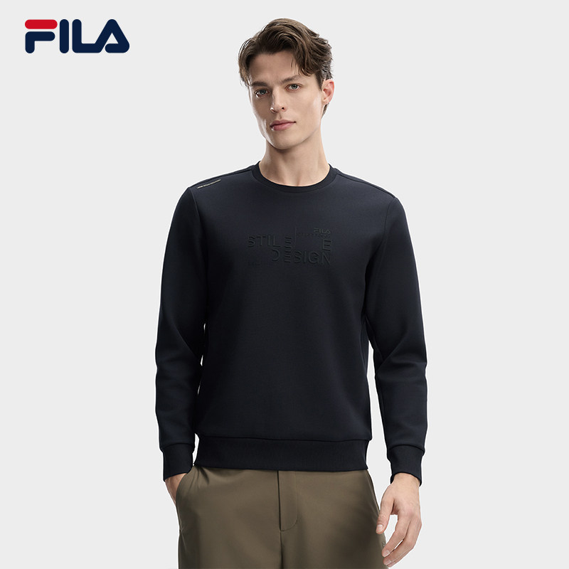 FILA 斐乐官方男子套头卫衣2026春新款时尚休闲简约针织长袖上衣