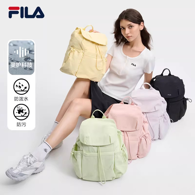 随行包|韩素希同款FILA 斐乐女包夏季马卡龙多口袋双肩开学书包包