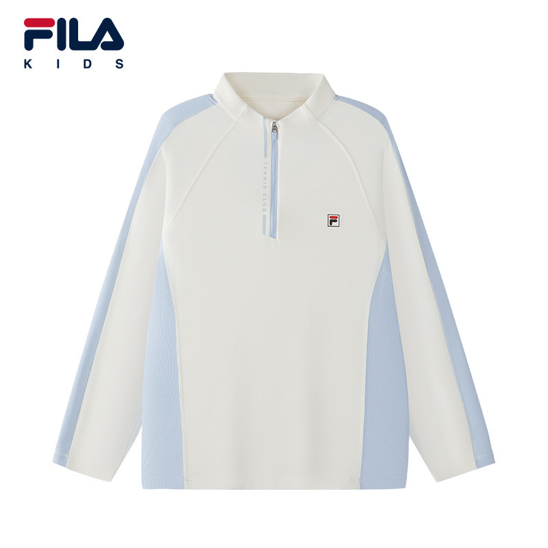 FILA KIDS斐乐童装女大童长袖T恤2026秋季新款儿童运动立领上衣