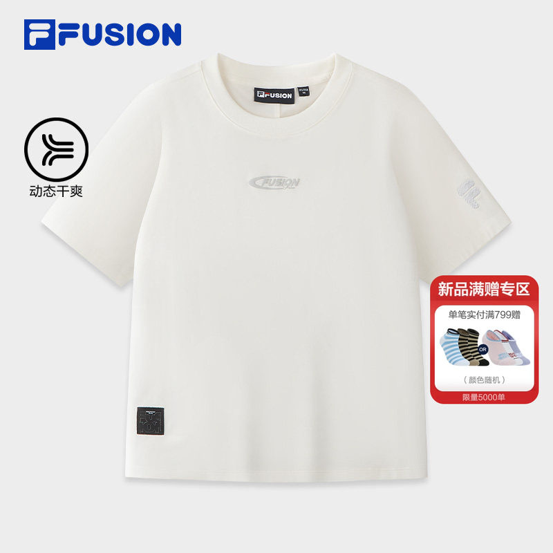 FILA FUSION斐乐潮牌女子针织短袖衫2026夏季新款运动修身干爽T恤