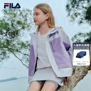 FILA 儿童宽松外套夏季 款 男女童连帽梭织运动上衣 KIDS斐乐童装