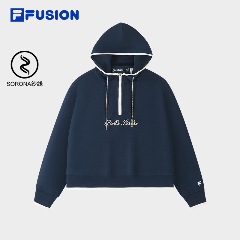 马上起飞 | 卫衣FILA FUSION斐乐潮牌女2026春新年款针织连帽上衣