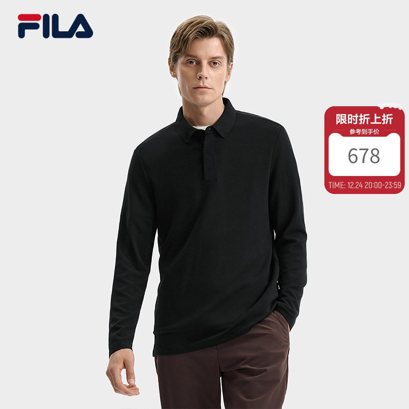FILA斐乐官方男子针织长袖POLO衫2025冬季新款时尚休闲基
