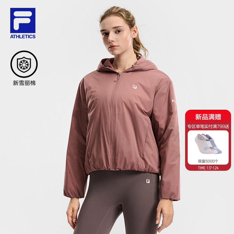 FILA斐乐官方女士棉服2026春新款健身运动宽松短款连帽保暖外套,运动服/休闲服装,运动棉衣,淘宝优惠券,粉丝福利购,淘宝优惠卷