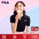 斐乐女子短袖 FILA 透气修身 短版 显瘦翻领T恤女 2024夏季 POLO衫 新款