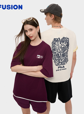 FILA FUSION | Mr Doodle斐乐潮牌情侣凉感短袖2025秋新款速干T恤