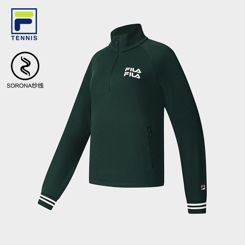 FILA 斐乐官方女子套头卫衣2025秋新款网球运动宽松针织长袖