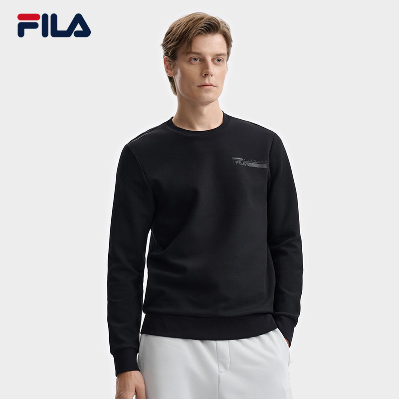 FILA 斐乐官方男子套头卫衣2025冬新款时尚休闲简约基础针织上衣