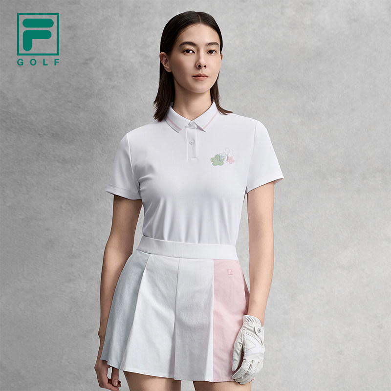 FILA 斐乐官方女子针织短袖POLO衫2026夏新款高尔夫运动