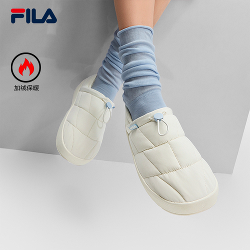 河豚鞋|FILA 斐乐官方女鞋PUFFER加绒保暖一脚蹬休闲拖鞋棉鞋板鞋