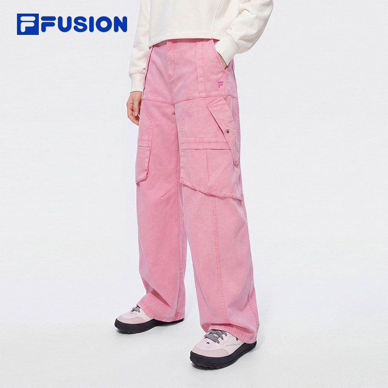 FILA FUSION斐乐潮牌梭织长裤26秋季新款女宽松休闲工装裤阔腿裤
