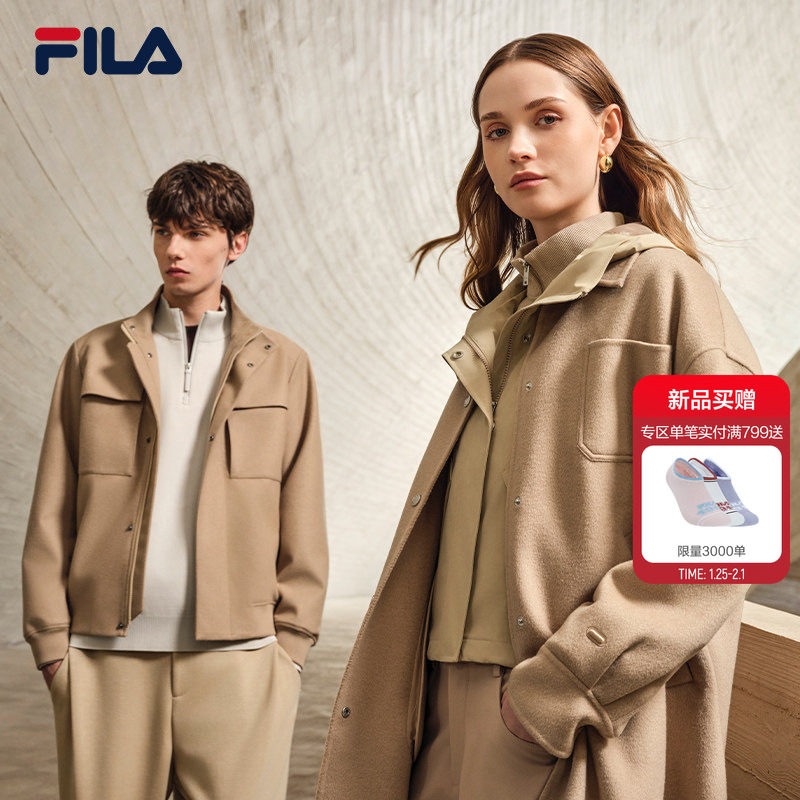 FILA MILANO斐乐官方女呢子外套26春新款简约休闲宽松绵羊毛大衣,运动服/休闲服装,运动茄克/外套,淘宝优惠券,粉丝福利购,淘宝优惠卷