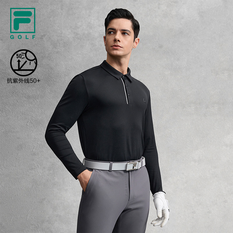 FILA 斐乐官方男子针织长袖POLO衫2026春新款高尔夫运动