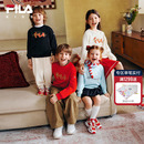 男女童宝宝套头红色新年款 FILA 款 儿童卫衣春季 上衣 KIDS斐乐童装