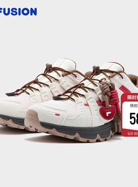 Como X丨情人节礼物 FILA FUSION斐乐休闲鞋女鞋新年款红色运动鞋