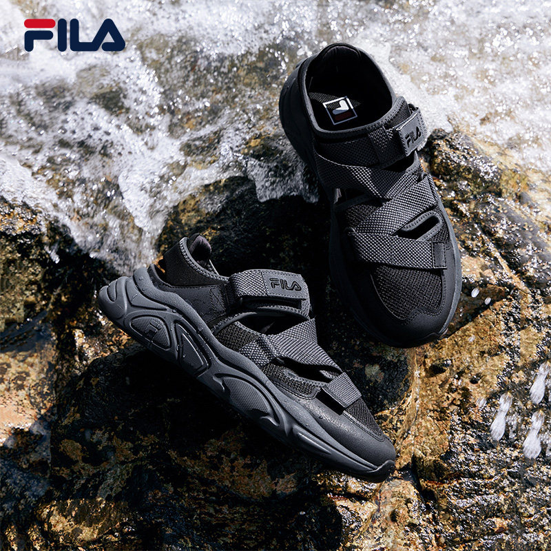火星凉鞋|FILA斐乐运动凉鞋男鞋夏季休闲透气沙滩凉拖鞋黑色鞋子