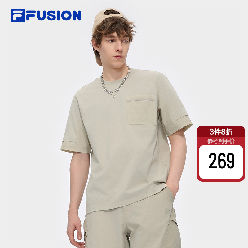 FILAFUSION斐乐男士针织短袖衫