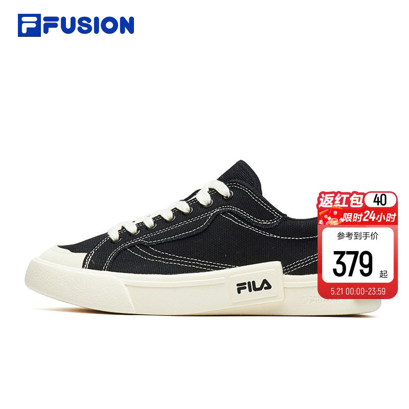 FILA FUSION斐乐官方POP帆布鞋女鞋运动鞋轻便休闲板鞋
