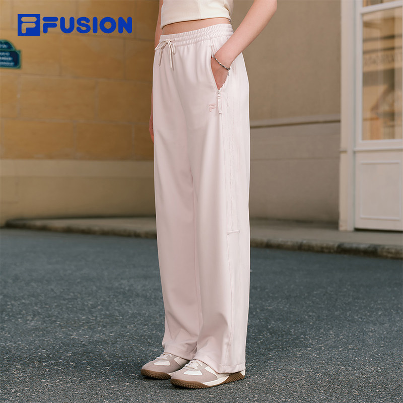 FILA FUSION斐乐潮牌女士针织长裤2026夏新款时尚裤子休闲阔腿裤
