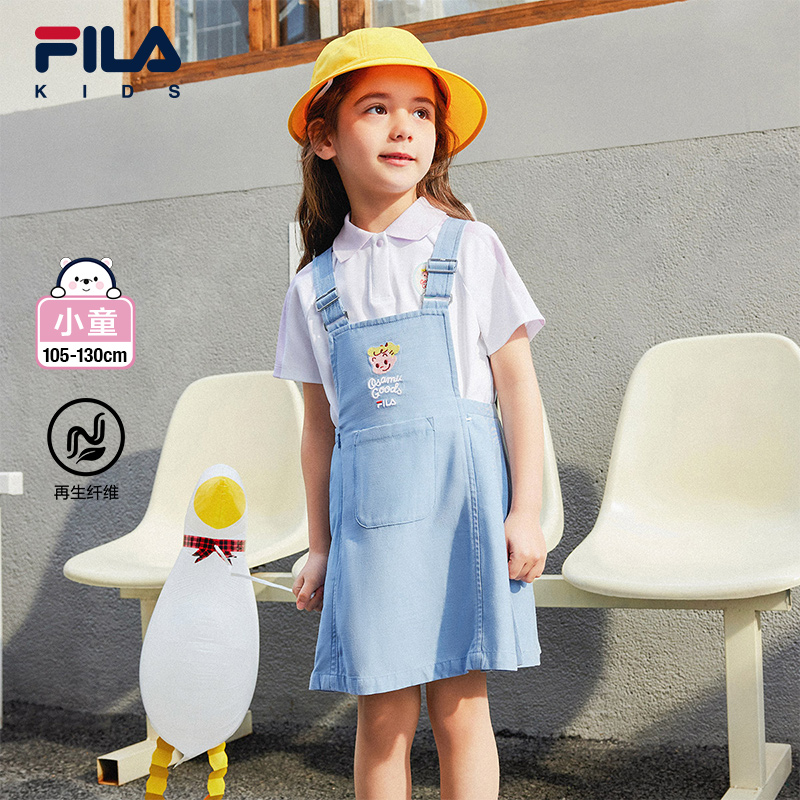 FILA KIDSx原田治联名系列女小童背带裙2025夏新款儿童