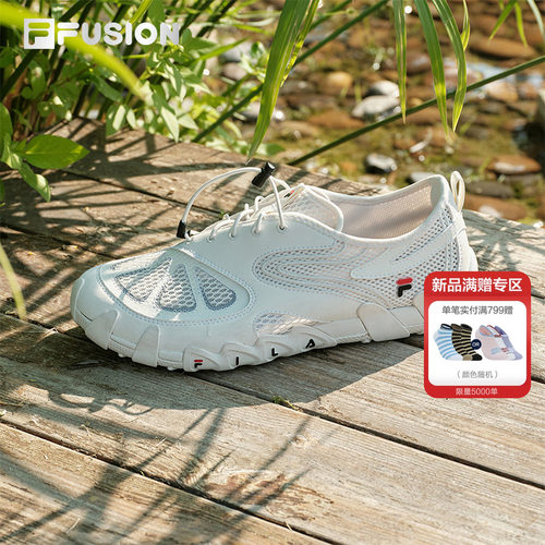 FILA FUSION斐乐赤足鞋小丑鞋夏季新款网面透气女鞋平底鞋运动鞋