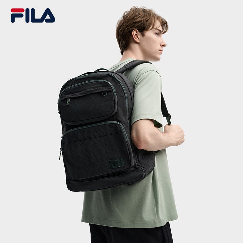 双肩包|FILA 斐乐官方女包背包新款大容量休闲多口袋书包电脑包