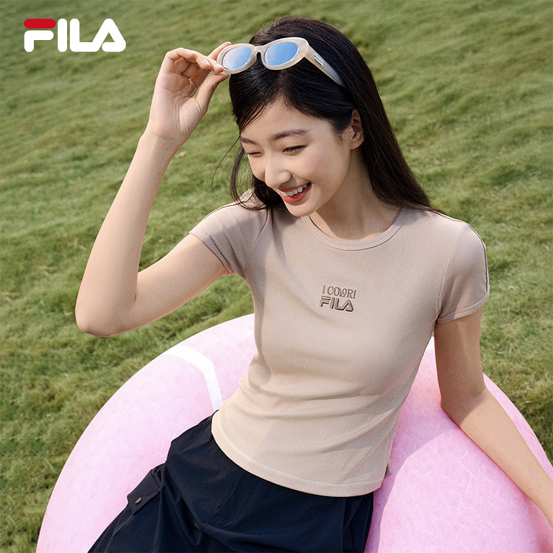 FILA多彩特调T斐乐情侣短袖T恤2026夏季新款修身上衣女休闲运动男