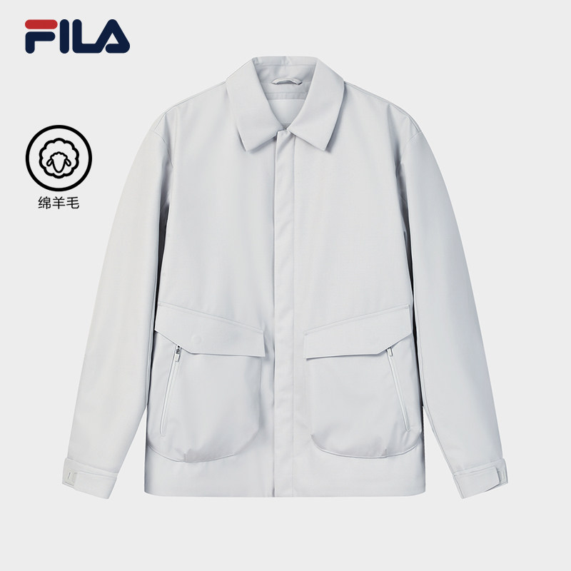 绵羊毛|FILA斐乐棉服男2026春新款时尚休闲翻领夹克简约舒适外套
