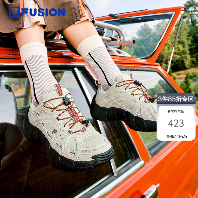 脊骨鞋2丨FILA FUSION斐乐女鞋登山鞋新款休闲鞋新年红色运动鞋子