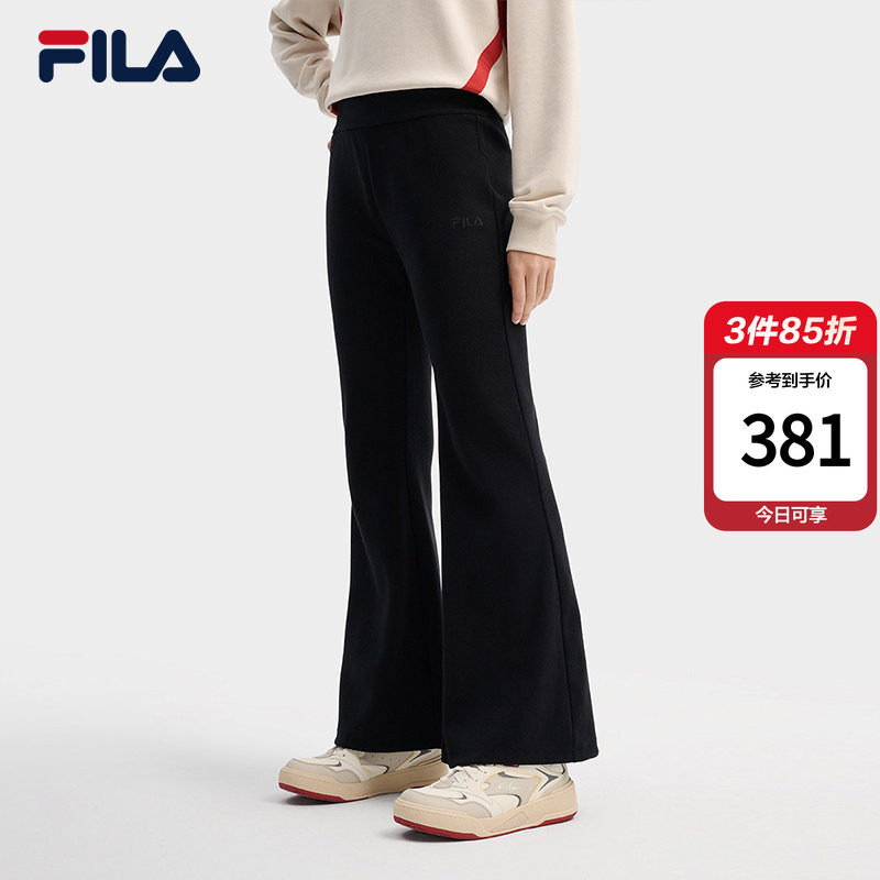 FILA 斐乐官方女士针织长裤2026春季新款时尚休闲舒适紧身微