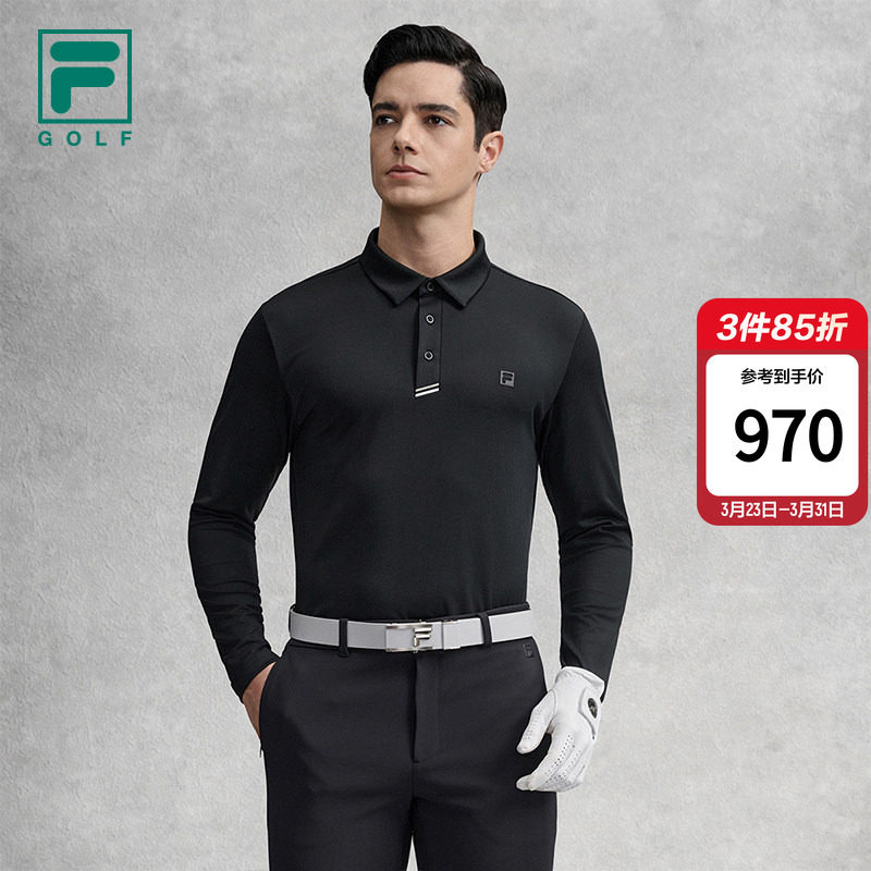 FILA 斐乐官方男子针织长袖POLO衫2026春新款高尔夫运动