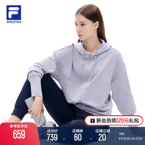 FILA斐乐官方女子运动上衣秋季新款潮流抓毛时尚休闲运动外套女