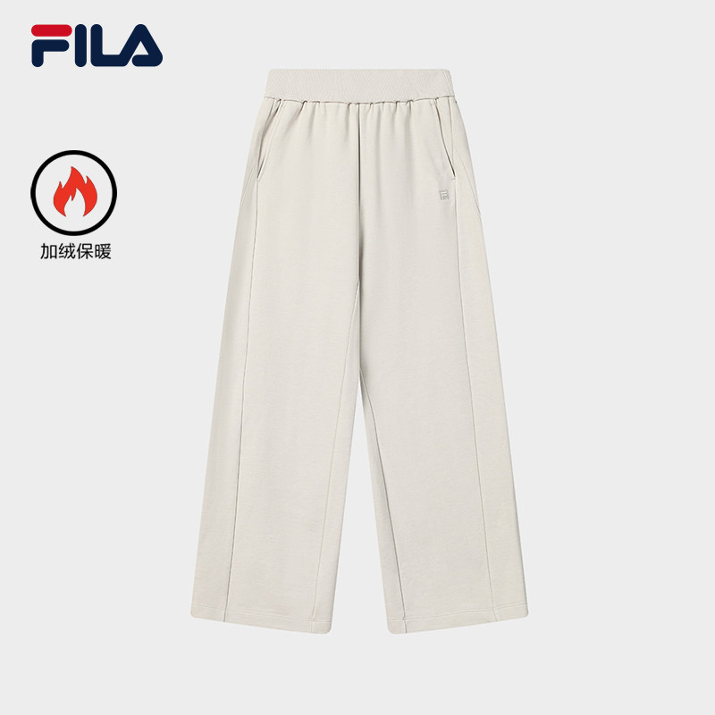 YODAR裤|FILA 斐乐官方女士针织长裤2026春季新款舒适加绒直筒裤,运动服/休闲服装,运动长裤,淘宝优惠券,粉丝福利购,淘宝优惠卷