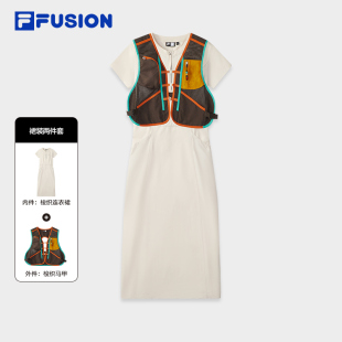 两件套2025秋新款 DOE斐乐潮牌女子裙装 宽松连衣裙 FUSION FILA