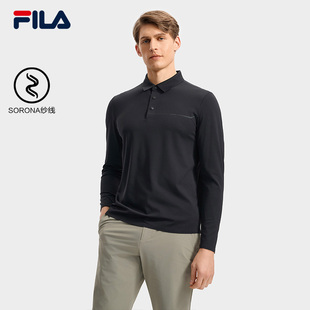 斐乐官方男子针织长袖 2025秋季 FILA POLO衫 休闲通勤上衣 新款 时尚