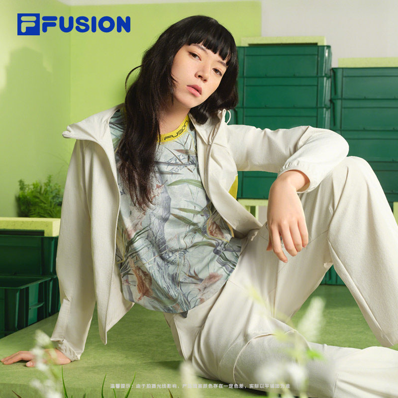 FILA FUSION斐乐潮牌女子针织短袖衫2026春新款时尚设