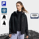 FILA斐乐官方女呼吸壳冲锋衣两件套25冬新户外运动防水三合一外套