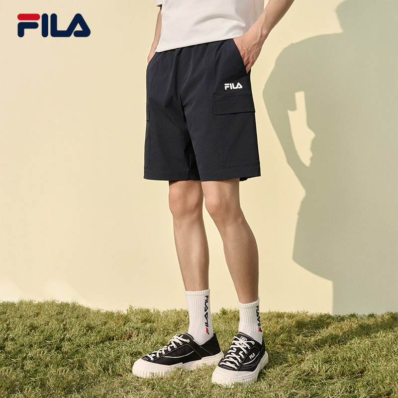 FILA 斐乐官方男士梭织五分裤2026夏新款舒适休闲时尚工装裤